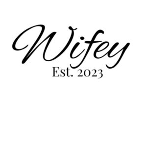 Wifey Est 2023 V-Neck Tee  Design