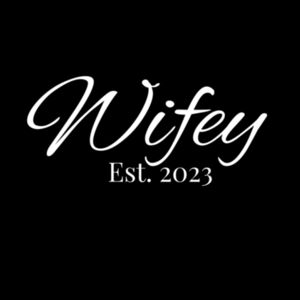 Wifey Est 2023 Crop Sweatshirt (white logo) Design