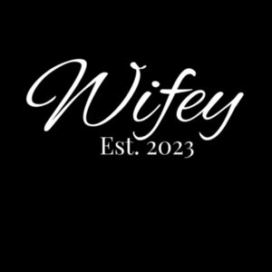 Wifey Est 2023 Crop Hoodie (white logo) Design