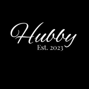 Hubby Est 2023 Tee (white logo) Design