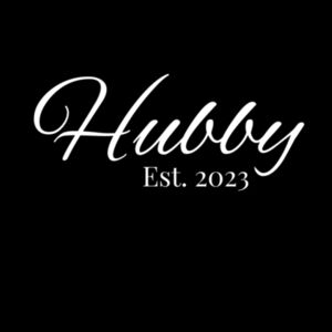 Hubby Est 2023 Hoodie (white logo) Design