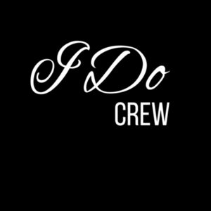 I Do Crew Women's V-Neck Tee (white logo) Design