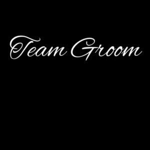 Team Groom Women's V-Neck Tee (white logo) Design