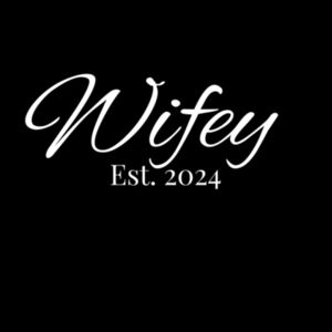 Wifey Est 2024 Crop Tee (white logo) Design