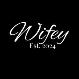 Wifey Est 2024 Crop Hoodie (white logo)  Design