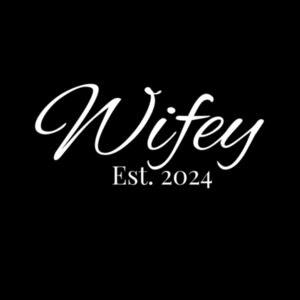 Wifey Est 2024 Crop Sweatshirt (white logo) Design